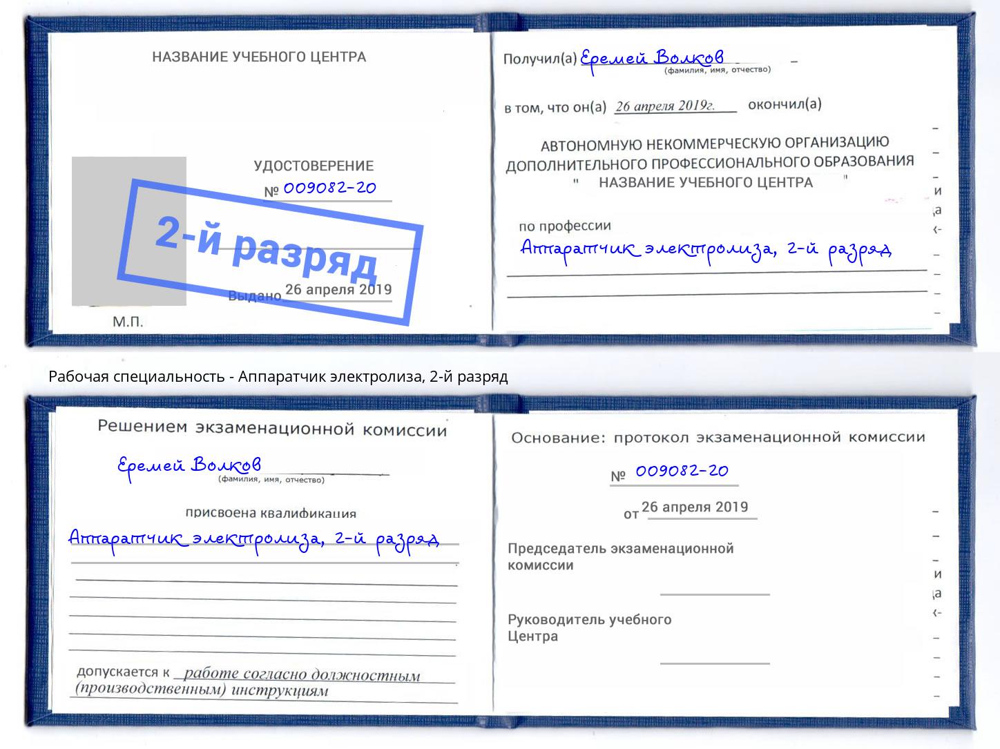 корочка 2-й разряд Аппаратчик электролиза Озерск